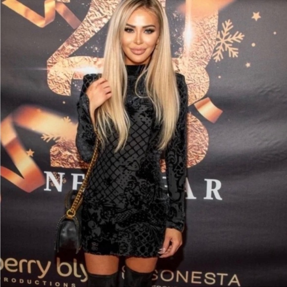 Balmain x H&M Velvet Bodycon, Size 8 - Picture 3 of 7